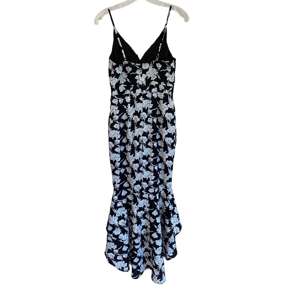 LULUS Women's Darling Daylily White & Black Floral Print High-Low Maxi Dress XS - Picture 7 of 11